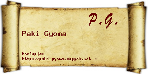 Paki Gyoma névjegykártya